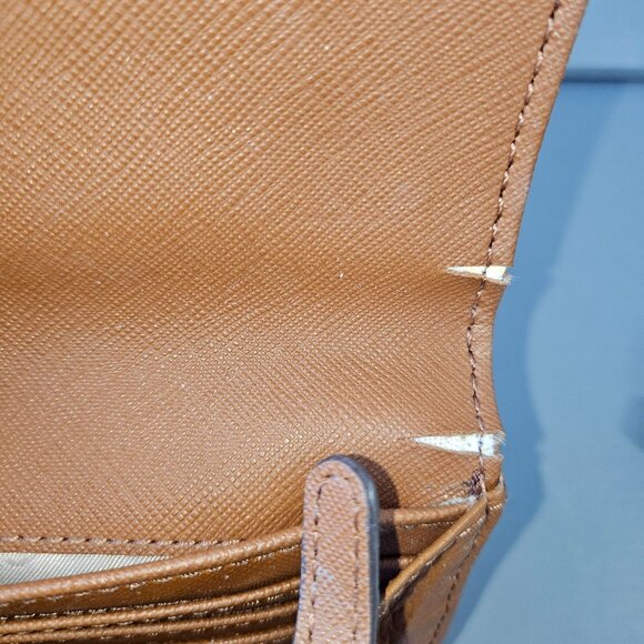 Michael Kors Brown & Beige Signature Canvas Leather Tote Bag With Wallet - Picture 14 of 15